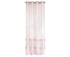 Eurofirany Cortina Brillante Lisa Transparente 8 Ojales Cortinas Transparente Elegante Glamour Dormitorio salÃ³n salÃ³n, Rosa, 140 x 250 cm
