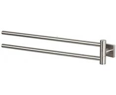 Spirella colecciÃ³n Nyo, Toallero con raÃ­l mÃ³vil 45,5x5x9, Acero Inoxidable, Cromado Mate, 45.5X5X9