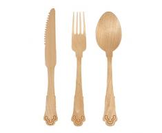 SELETTI mesa desechables Cuchara, Madera natural, 19,5 cm, 10 unidades)