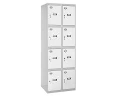 SimonRack SIMONLOCKER Prof. Mon. 4 Doors 2/8 400 (800) GR/BL Taquilla Metalica, Gris/Blanco, Grande
