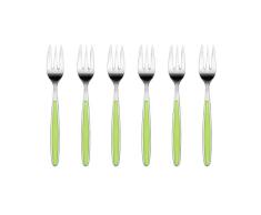 MEPRA Caramella Juego de Utensilios de Cocina de Acero Inoxidable con Gancho, Juego de 6, Verde
