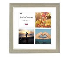 Inov8 16 x 40,64 cm Insta-Frame mosaico de marcos de fotos para Instagram 4/de estampado a cuadros de fotos con paspartú blanco y blanco con borde, 2 unidades, se debe lavar a Gris oscuro