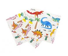 Talking Tables DINO-NAPKIN Dinosaurio 33Cm Servilletas 20 Paquete, Papel, colores variados