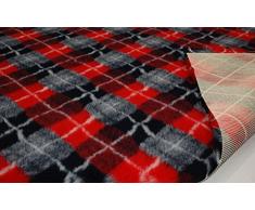 CRS Fur Fabrics Profesional Antideslizante Veterinaria Perro Cachorro Mascota Cama Diamond Check - Rojo