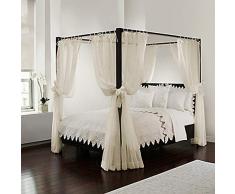 Royale Home Canopy Set with Top Ties and Tie Backs, Ivory Sheer, For All Bed Sizes by Royale Linens Juego de Dosel de Cama, PoliÃ©ster, Crema, Normal