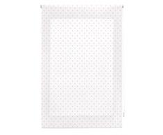 Blindecor Estor Enrollable, Tela, Blanco con motas Rosas, 110 x 180 cm