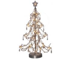 Best Season 136-55 Pearl und Diamond - Árbol luminoso con pie, microbombillas claras, aprox. 42 x 25 cm, cartón coloreado, transparente