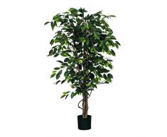 MICA Decorations Ficus Benjamin en Maceta Planta Artificial Plástico, poliéster, Verde, poliéster, Verde, 85 x 85 x 150 cm