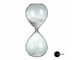 Mascagni Reloj de Arena 60Â Minutos en Cristal con Arena Color Blanco Marfil 12Â x 27H