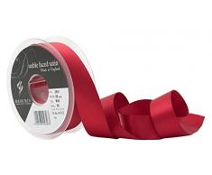 Berisfords 3501 25 mm SCARLETBERRY 908 10,5 x 3 cm de cinta satinada por ambas de poliéster de doble cara, diseño de bayas Scarlet