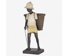Better & Best Figura Decorativa de niño cesto con Tirantes Espalda, Medidas 20x20x44 cm, Material: Resina, Crema, Talla única