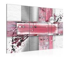 Runa Art 107831b - Cuadro de pared abstracto (120 x 80 cm, lienzo de fieltro, tamaÃ±o XXL, 3 piezas, fabricado en Alemania, listo para colgar), color rosa