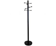 Laroom Perchero, Acero Inoxidable, Negro, 33.5x39x183 cm