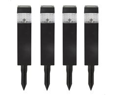 AKTIVE 61563, Pack de 4 Balizas de jardÃ­n solares Led, Estaca Solar led, Luz Continua Entre 6 y 8 Horas, Impermeable, farolas estacas solares, Luces solares led Exterior, DecoraciÃ³n JardÃ­n