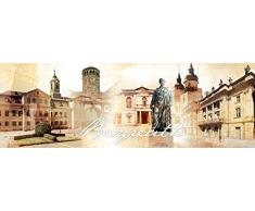 Pro-Art g1739e - Lienzo en impresión giclée (150 x 48 cm), diseño de la Ciudad de Bayreuth, Multicolor, 90 x 30 cm
