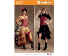 SIMPLICITY S9007 - Patrones de costura para disfraces de mujer Steampunk, papel, color blanco