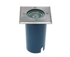 Heitronic Vollmer Foco de Suelo (Cuadrado Anillo de Acero Inoxidable IP67Â para GU10Â ESL MAX. 7Â W
