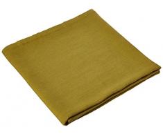 Linenme Toallas de baño de lino grueso. Juego de 4. Color amarillo y citrina 100 x 140 cm.