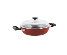 Sambonet 1965 Vintage Quarzo Nero Sartén para Tortilla Alrededor - Cacerola (Alrededor, Sartén para Tortilla, Rojo, Aluminio, 3,6 L, Acero Inoxidable)