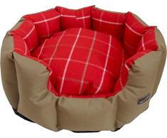 Hem and Boo - Cama Ovalada para Perro, diseño de Cuadros Escoceses, Talla XL