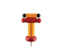 Alessi un Brindisi Disegnato ad Arte ES17 - Sacacorchos de DiseÃ±o en Madera de Haya, Amarillo, Rojo y Negro