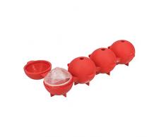Colourworks Moldes para Hielo en Forma de Esfera, Silicona, Rojo, 21,5 x 7 x 4 cm