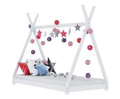 vidaXL Madera Maciza de Pino Estructura de Cama Infantil Mueble para HabitaciÃ³n Dormir Cuarto de NiÃ±os Blanco 80x160 cm