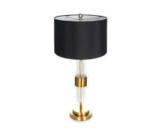 One Couture - LÃ¡mpara de mesa (cristal y tela), color dorado y negro