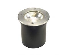 SLV luminaria empotrable de suelo ROCCI 125 / Foco led para terraza, lámpara empotrable, lámpara de suelo para exteriores / IP67 3000K 8,6 W 580lm acero inoxidable 120 grados