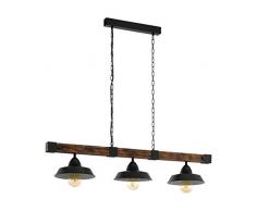 EGLO 49685 lámpara colgante, 60 W, Negro, marrón rústico