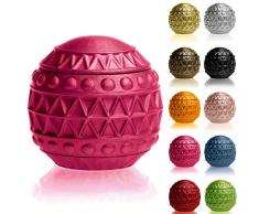 Candellana Vela de hormigÃ³n, bola de Navidad con regalos, altura: 9 cm, rosa oscuro, citronela, tiempo de combustiÃ³n 32 horas, Navidad, hecha a mano en la UE