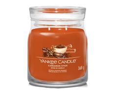 Yankee Candle Signature Vela perfumada | Vela en tarro mediano de canela con doble mecha, mezcla de cera de soja de larga duraciÃ³n, regalo perfecto para mujeres