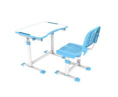 CUBBY Olea Blue-Escritorio Infantil (Altura Regulable, con Silla), Azul, 670x470x545-762 mm