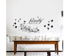 Walplus Adhesivos de pared familia Pájaros frase Pequeño mariposa extraÃble Autoadhesivo Arte Mural VINILO DECORACIÃN HOGAR BRICOLAJE Living Oficina Dormitorio Decor papel pintado habitación infantil
