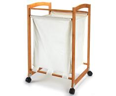 MSV Estante DE Ropa Bambu con Ruedas 45X41X73CM, Beige, 73x45x41