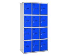 SimonRack SIMONLOCKER Prof. Mon. 4 Doors 3/12 300 (900) GR/AZ Taquilla Metalica, Gris/Azul, Grande