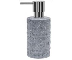 Spirella colección Relief, Dispensador de jabón líquido Ø7x15,5 cm (0,3 L), Porcelana, Gris