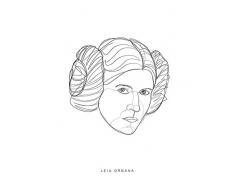 Komar Wandbild Von Star Wars Classic Force Faces Leia | Kinderzimmer, Jugendzimmer, Dekoration, Kunstdruck | ohne Rahmen | WB101-30x40 fotomural, carbÃ³n