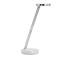 Lámpara de mesa LED Maulpuck A, lámpara de escritorio con luz blanca diurna y brazo telescópico de metal extensible, metal plástico, weiss, 13 x 13 x 37 cm
