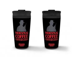 Stranger Things MTM25371 - Taza de viaje (metal, 425 ml), diseÃ±o con textoCoffee and Contemplation