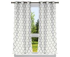 Duck River Textile Juego de Cortinas geomÃ©tricas para Ventana, Gris, 38x112