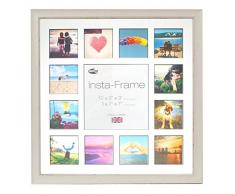 Inov8 16 x 40,64 cm tamaño pequeño Insta-Frame Marco para Instagram 13/de Estampado a Cuadros de Fotos con paspartú Blanco y Negro con Borde, 2 Unidades, se Debe Lavar a Blanco