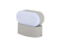 V-TAC Lámpara LED 6 W, de Pared, Gris, Cabeza giratoria, Wall Light Blanco cálido 3000 K IP65