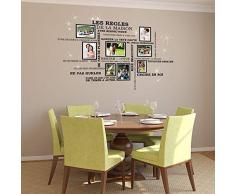 Wallflexi - Pegatinas de Pared con Marco de Fotos, diseÃ±o de Jaula de pÃ¡jaros con Cristales de Swarovski y Reglas de la casa, Multicolor