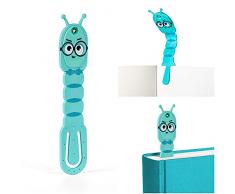 Luz de Lectura Flexilight | Marcador y Luz de Lectura 2 en 1 | LÃ¡mpara LED con Clip | Luz de Libro para Leer en la Cama para NiÃ±os | Accesorios Libros | Regalo para Lectores (Bookworm Verde Azulado)