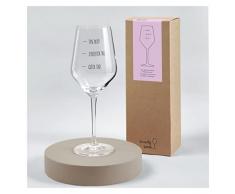 Sand & Soda 9500001 - Copa de vino moderna con texto en alemÃ¡n Guter Tag Mal Tag con caja de regalo, fabricado en Alemania
