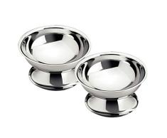 Juego de 2 vasos de helado, cuencos de postre, acero inoxidable