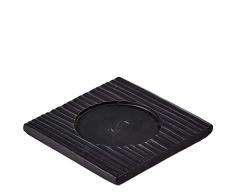 Spaas 10 Posavasos Negro para Vela Pilar, Cemento L 11,3 cm x H 1 cm