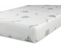 V.I.P. Very Important Pillow colchón Aloe Vera con elástica para Esquinas, Tela Jacquard Bielástico, Individual