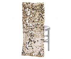 CV Linens 11307us Lentejuelas Chiavari Back Cover-38cm | ChampÃ¡n | 1 Pc. Funda para Silla